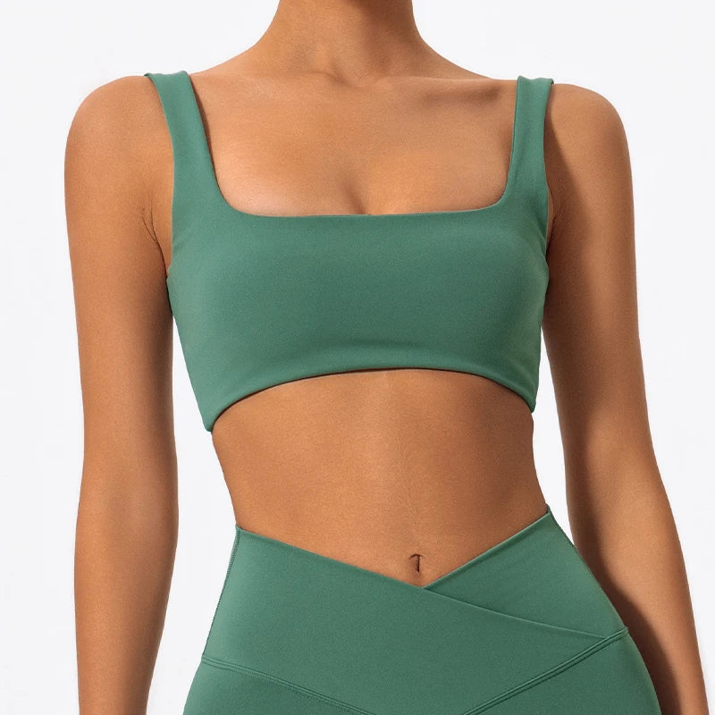 Hearuisavy Summer High Quality Sports Bra Push Up High Impact Gym Top