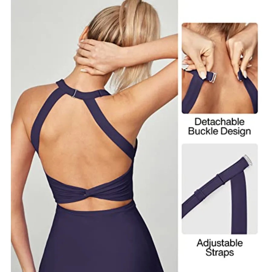 Heathyoga Tennis Dress with Built in Shorts and Bra Athletic Dress for Women