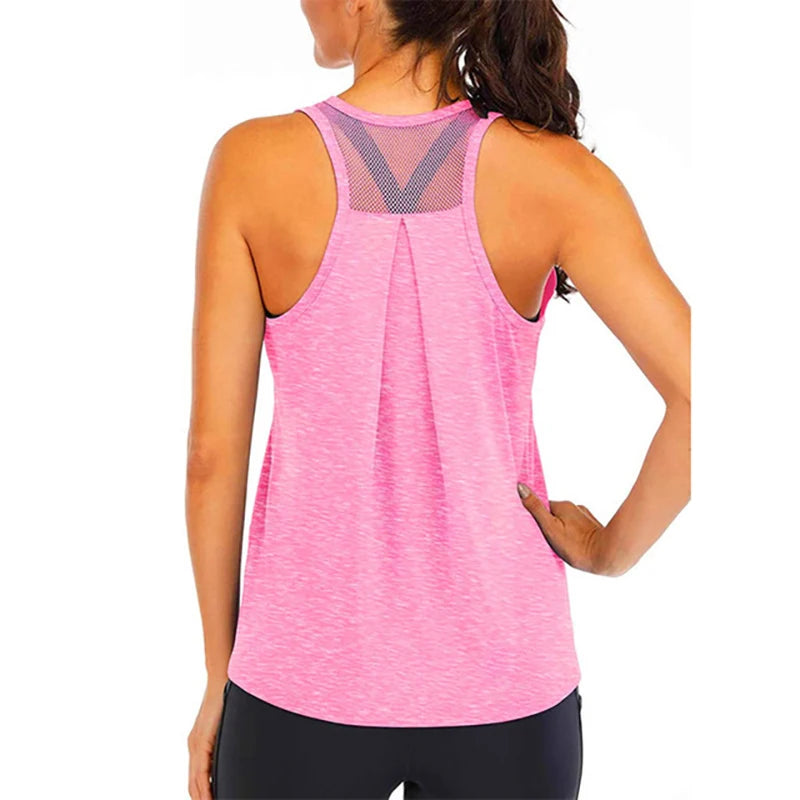 Yoga Wear Vest Women Loose Fit Gym Crop Tank Women Sports Sleeveless Vest
