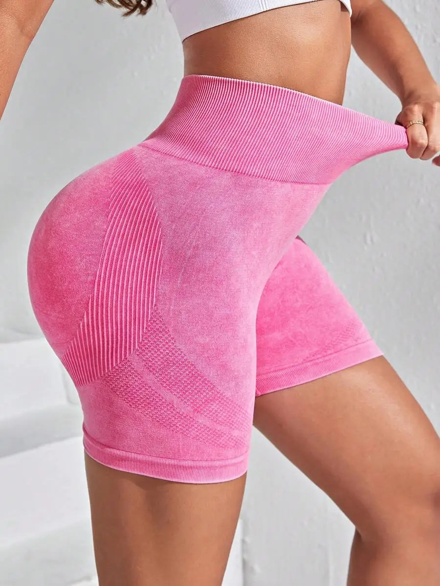 Powerista Vintage High-Waisted Slim Fit Sports Shorts With Distressed Lookbiker