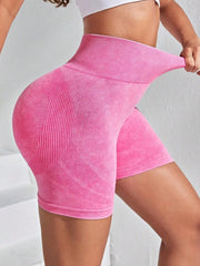 Powerista Vintage High-Waisted Slim Fit Sports Shorts With Distressed Lookbiker