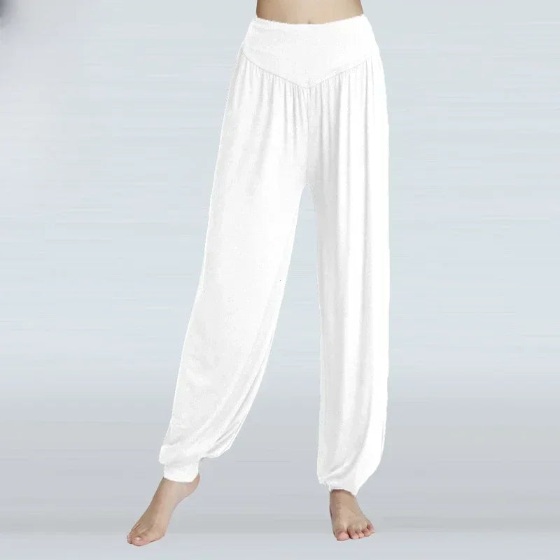 Women's Elastic Loose Casual Cotton Soft Yoga Sports Dance Pants Comfortable