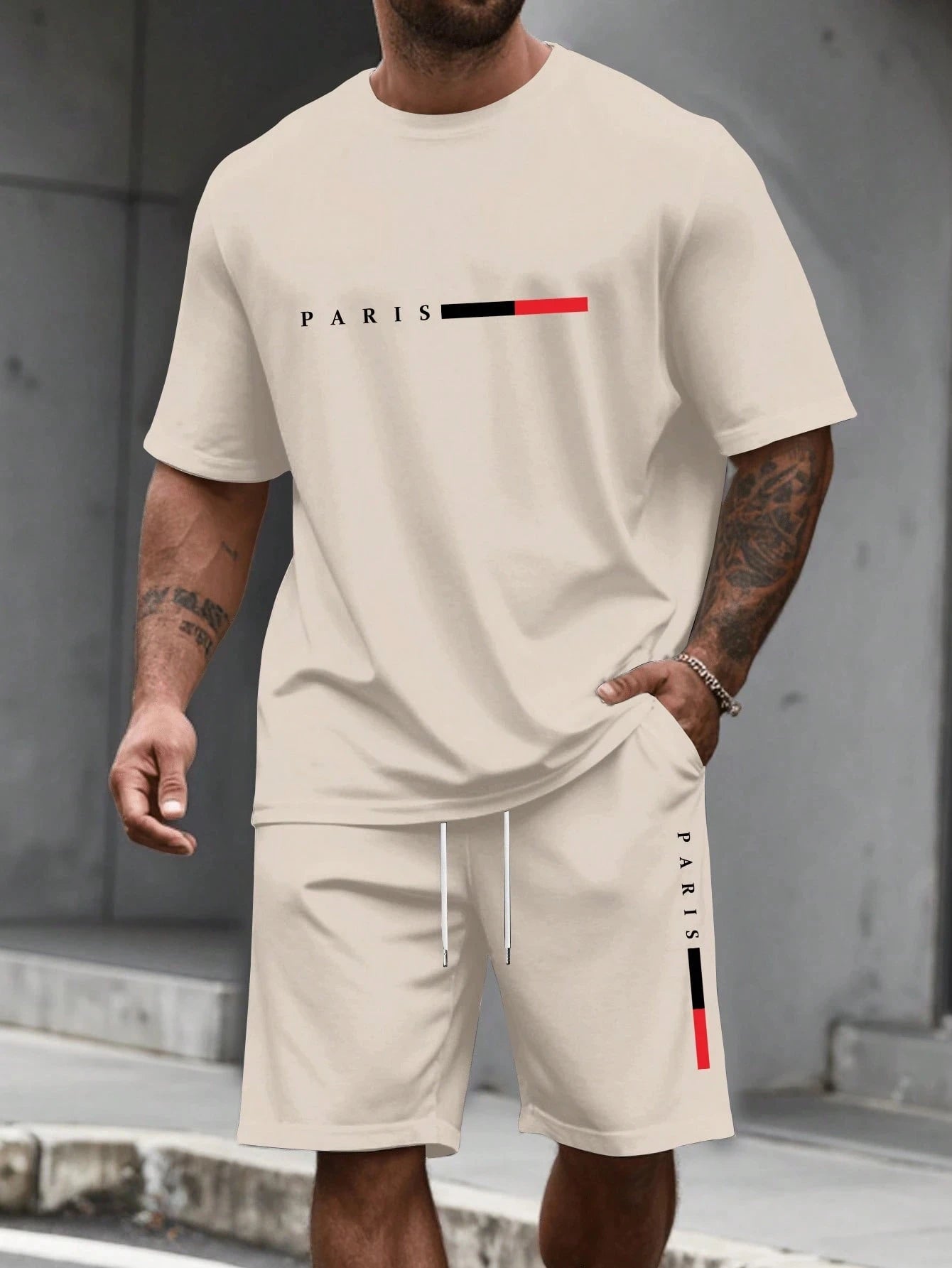 Men's Tracksuit 2 Piece O-neck Short Sleeve Shirt Shorts Set Men's Clothing