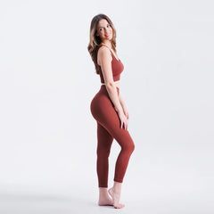 Coffee Yoga Basic Ribbed Knit Crisscross Back Crop Sports Tank Top Gym Wear