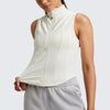 Women Workout Sleeveless Yoga Jacket Solid Zip-Up Stand Collar Tank Tops