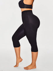High Waisted Shaping Capri Legging Butt Lifter Tummy Thigh Control