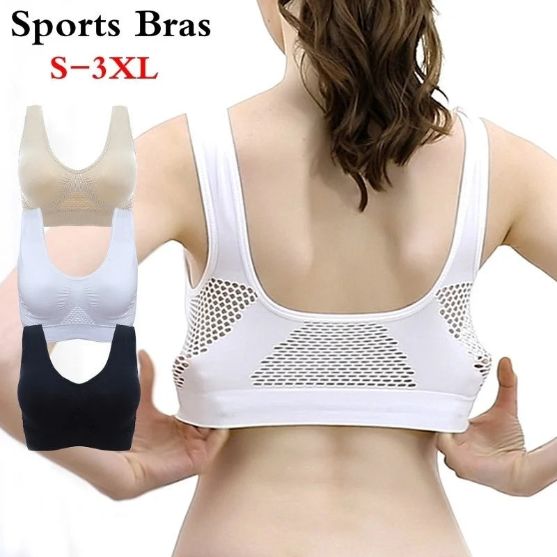 Women's Breathable Sports Vest Bra Sweat-absorbent Shockproof Pad Sports