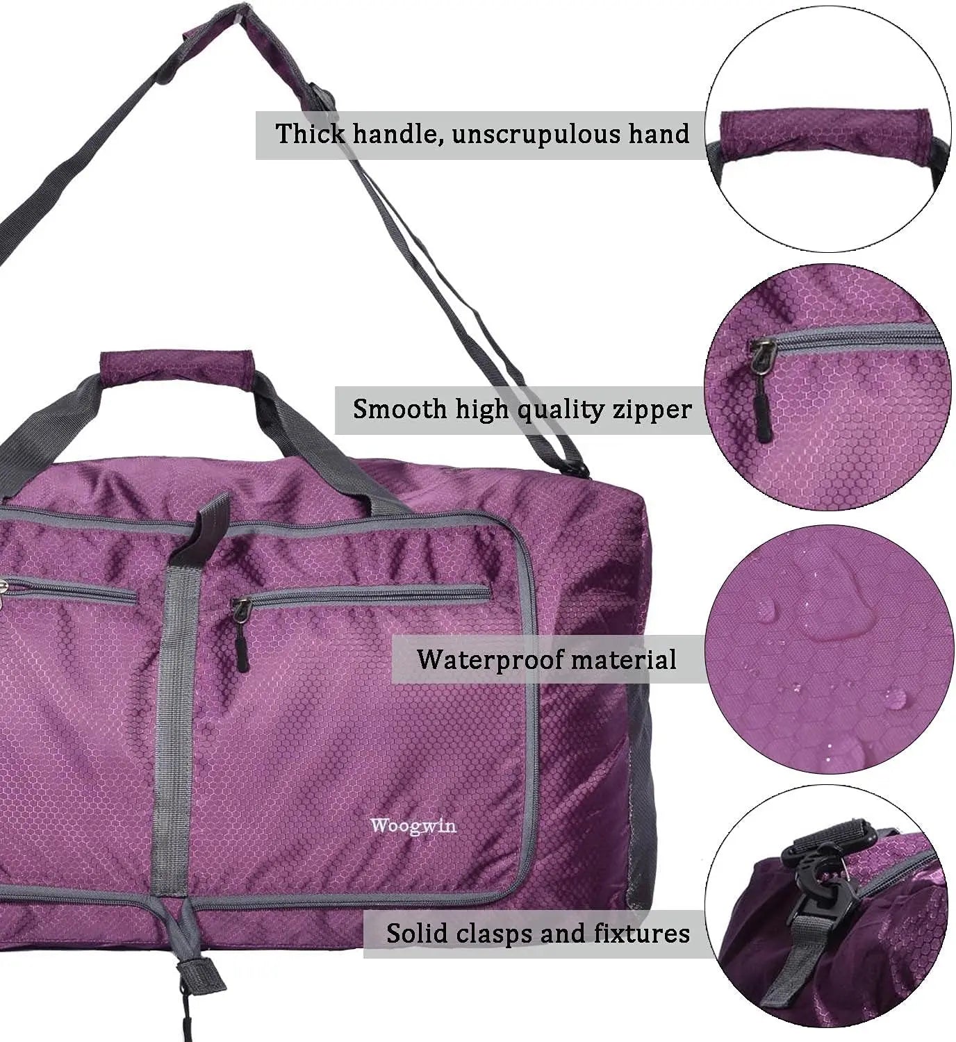 Large Foldable Waterproof Travel Duffel Bag for Beach, Pool, Sports, and Gym Use