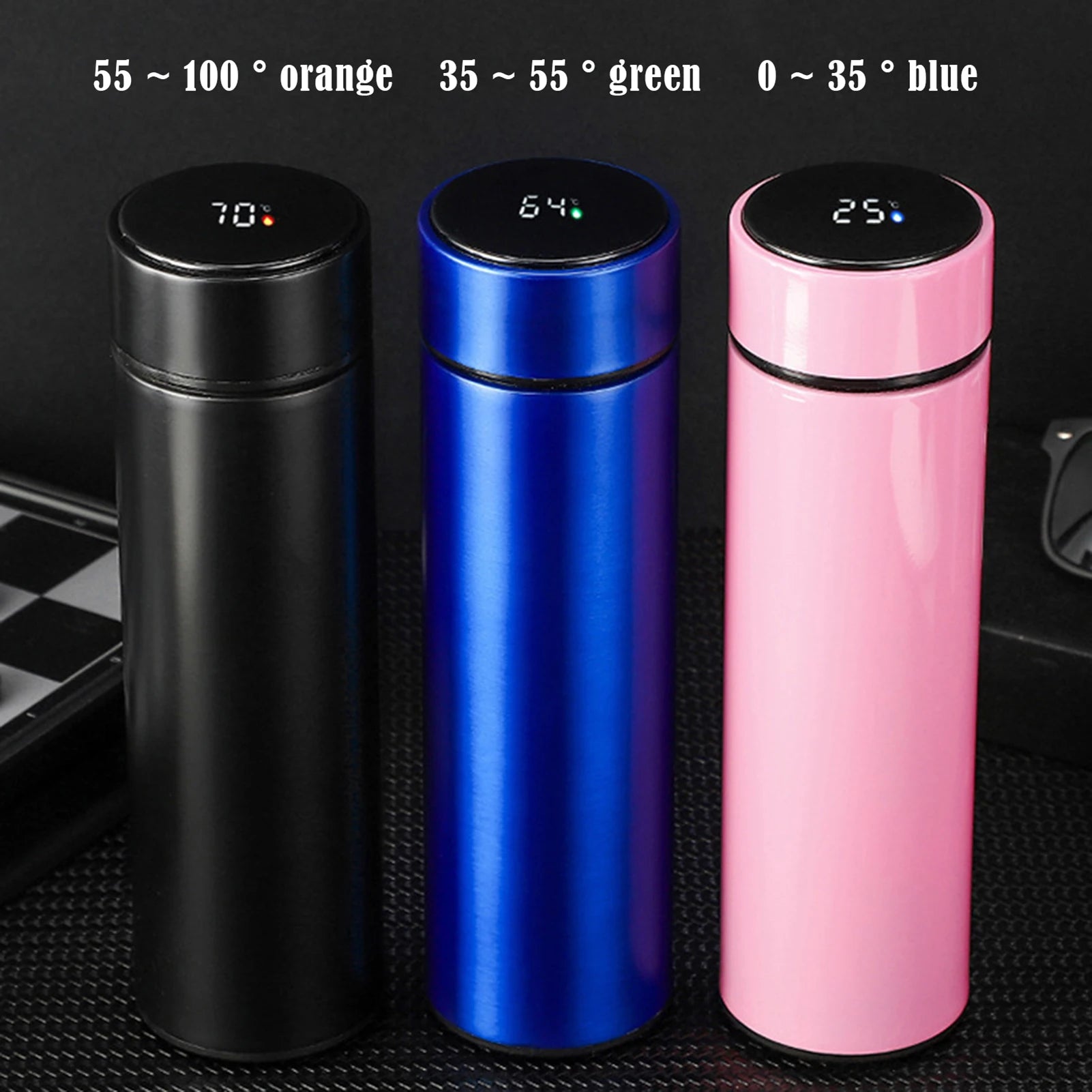 500ml Smart Vacuum Insulated Stainless Steel Water Bottle LED Temperature