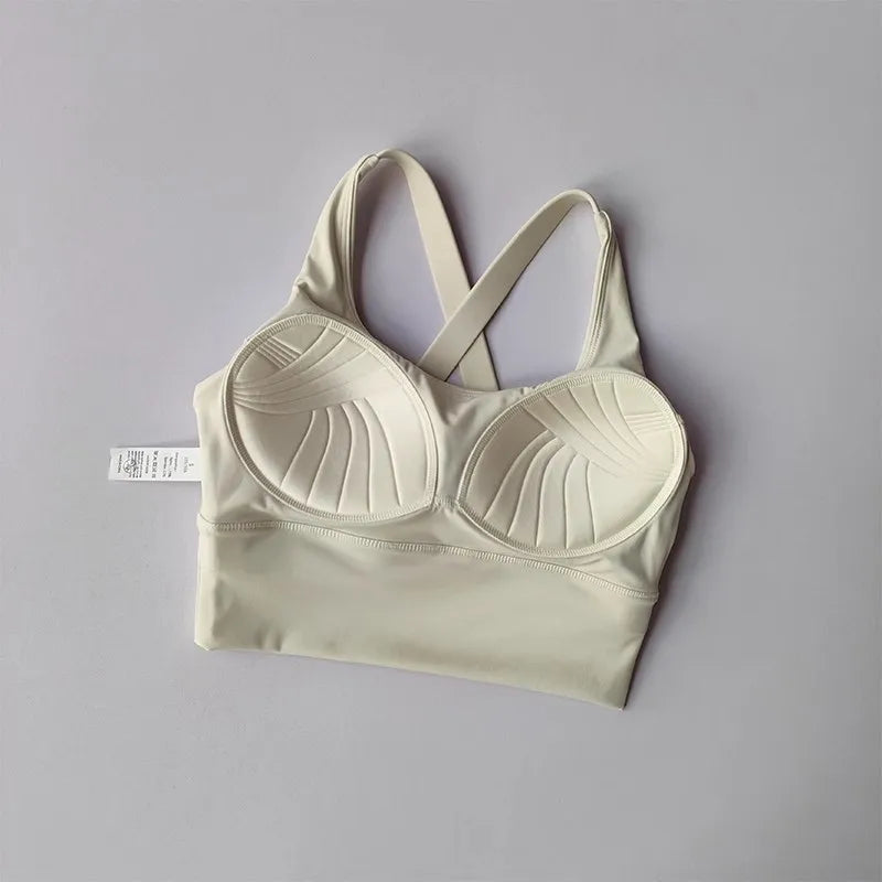 Women's Shock-Absorbing Yoga Sports Bra Summer Fitness Gathered Breasts