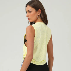 Gym Tank Top Woman Yoga Vest Mesh Sports Blouses Women Sportswear