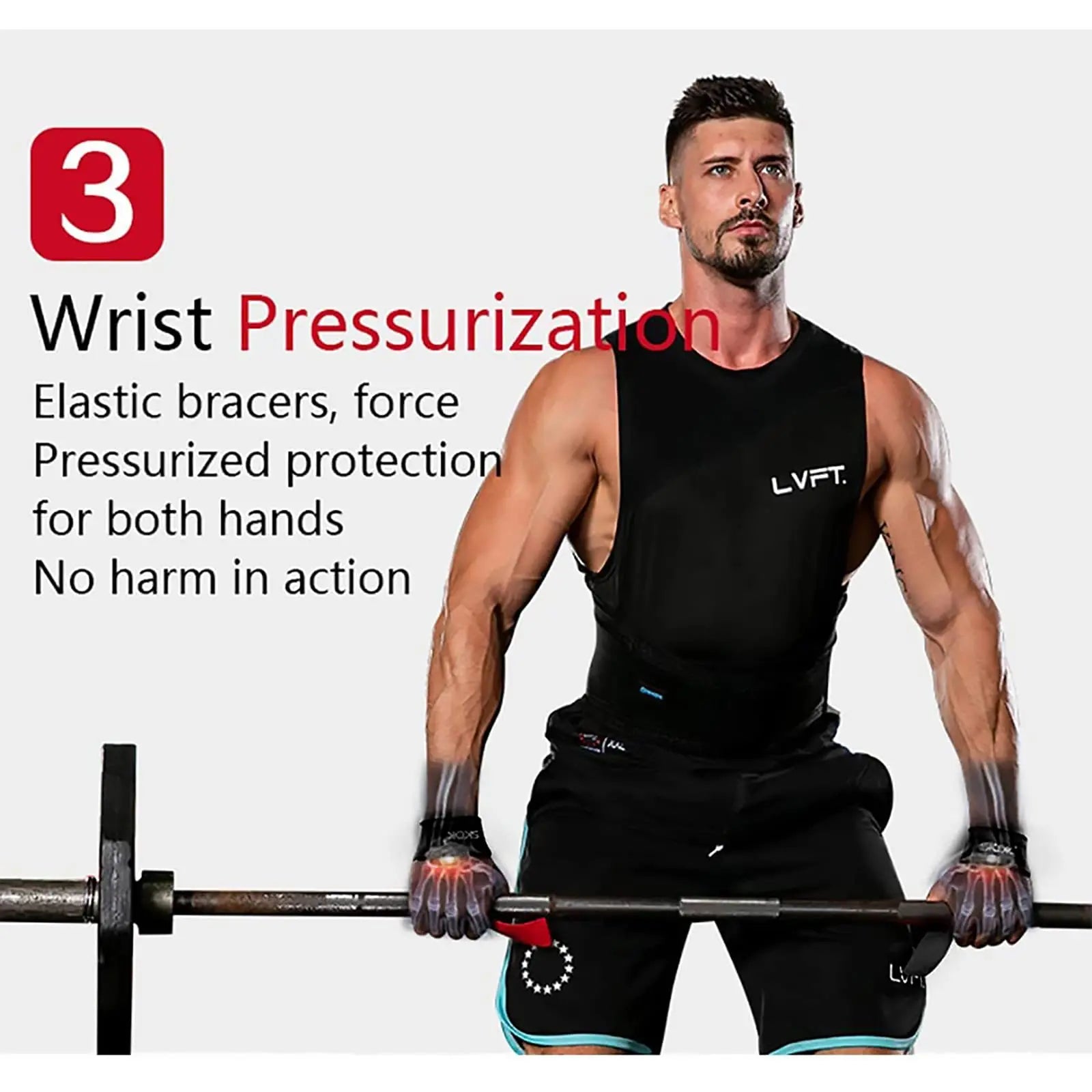 Weightlifting Wrist Straps Strength Training Adjustable Non-slip Gym Fitness