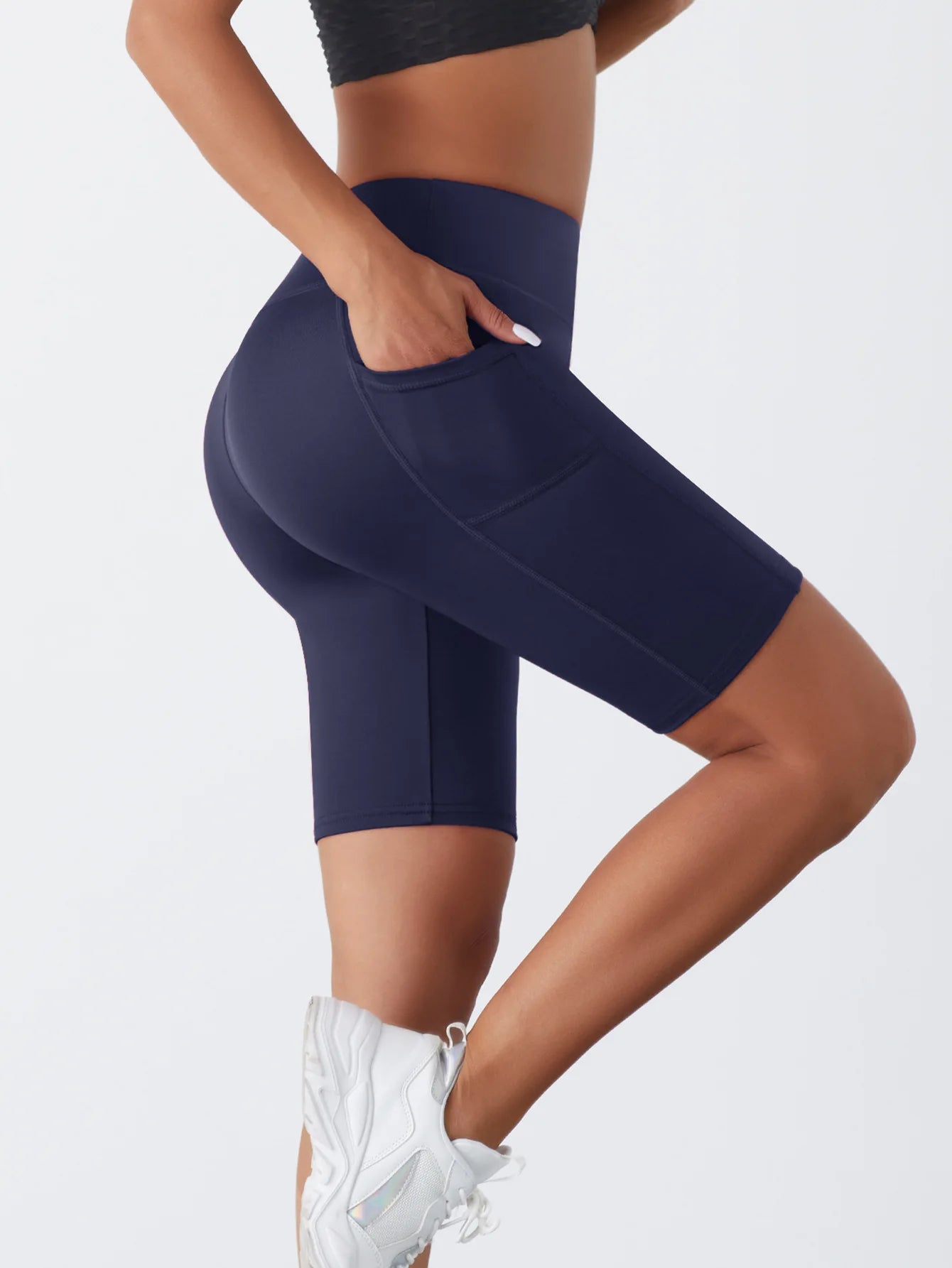 Women Solid Color Yoga Shorts Jogging Running Cycling Fitness Sportswear