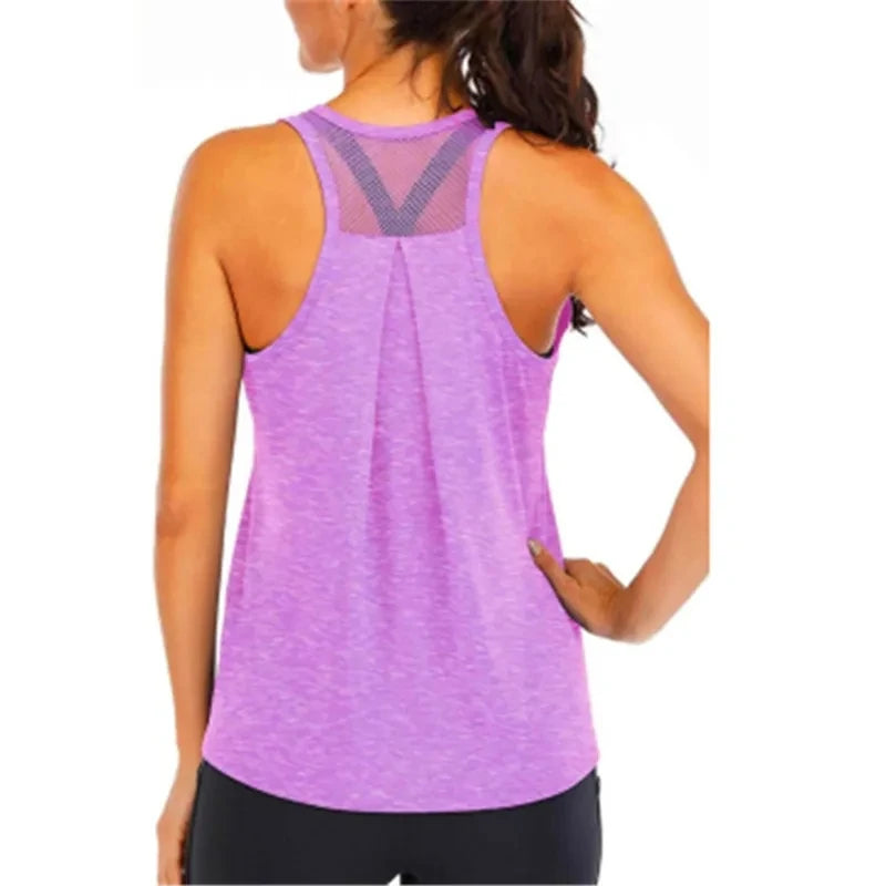 Yoga Wear Vest Women Loose Fit Gym Crop Tank Women Sports Sleeveless Vest