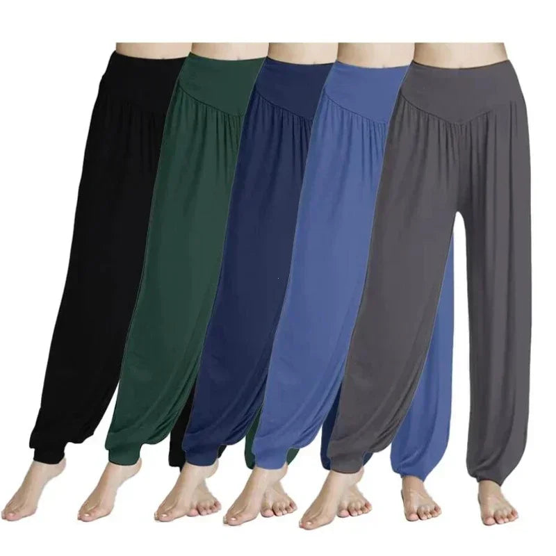 Women's Elastic Loose Casual Cotton Soft Yoga Sports Dance Pants Comfortable