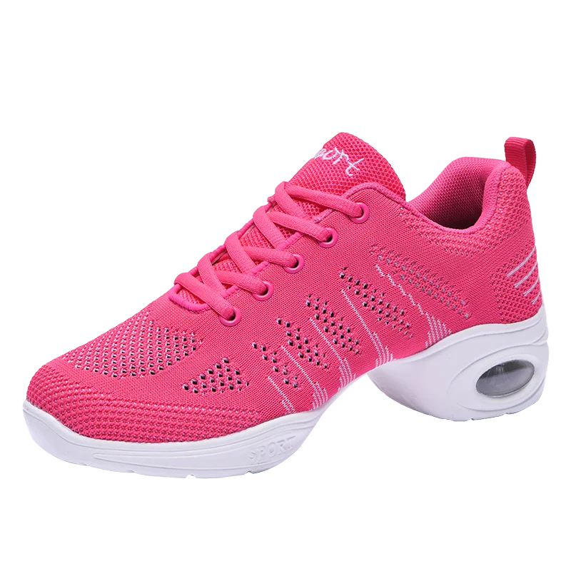 Women's Hollow Out Mesh Dance Shoes, Breathable Air Cushion Jazz Sneakers
