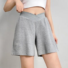 Summer Maternity Waffle Fashion Shorts Adjustable Belly Shorts Clothes