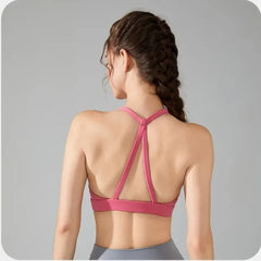 Women's Sexy Back Sports Bra Top Push-Up Yoga Underwear Fitness Crop Top Gym