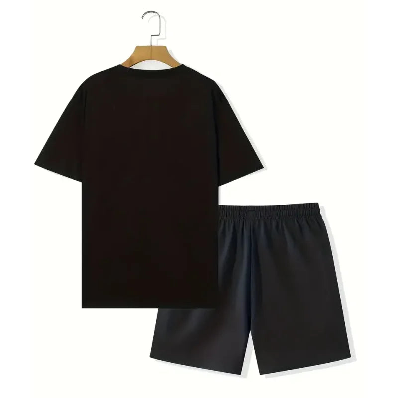 Bear Harajuku T-Shirt Men's Summer Loose Daily Couple Suit Outdoor Suit