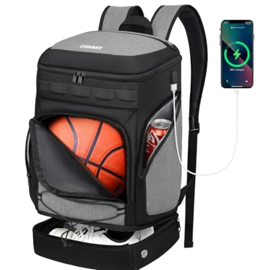 Basketball Backpack Bag Large Sports Bag with Separate Ball holder and Shoes