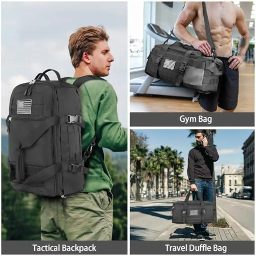 Gym Bags for Men Women Tactical Duffle Bag Backpack with Shoe Compartment