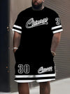 Men's Sports Short Sleeve Top Shorts Set Plus Size Breathable Basketball Sports