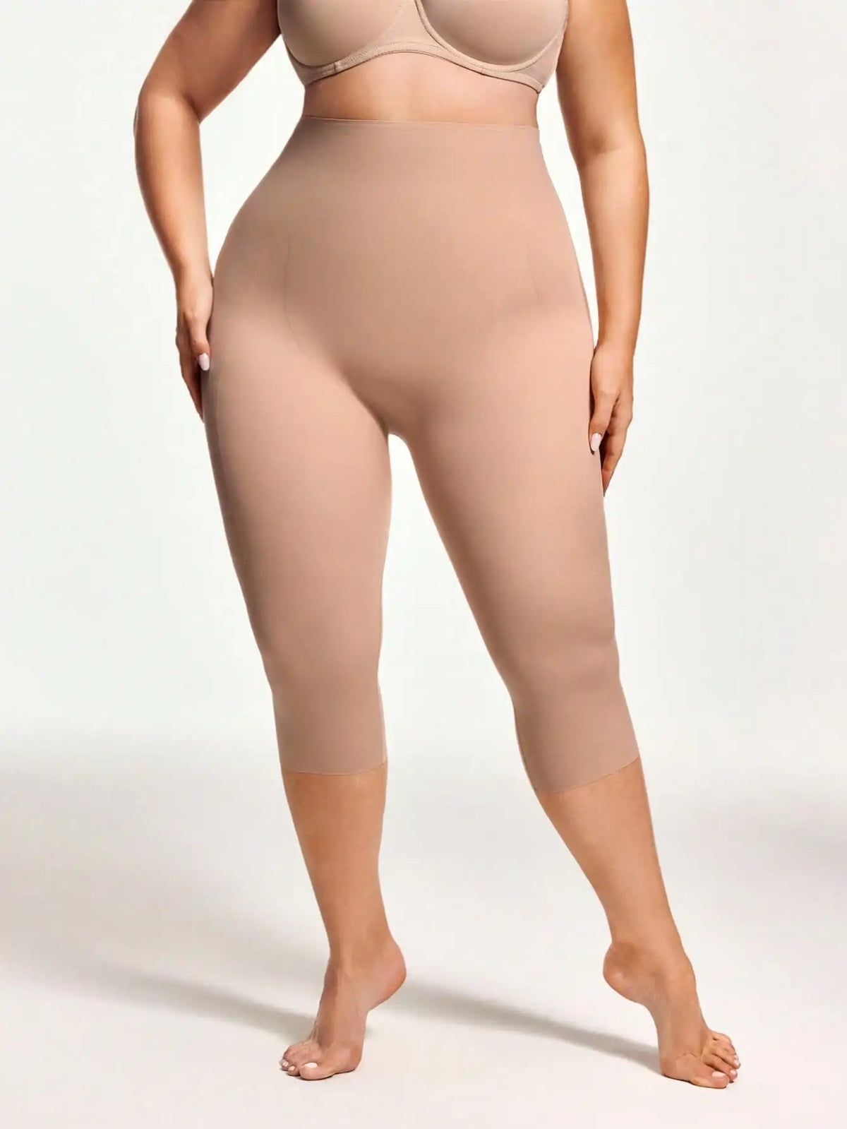 High Waisted Shaping Capri Legging Butt Lifter Tummy Thigh Control