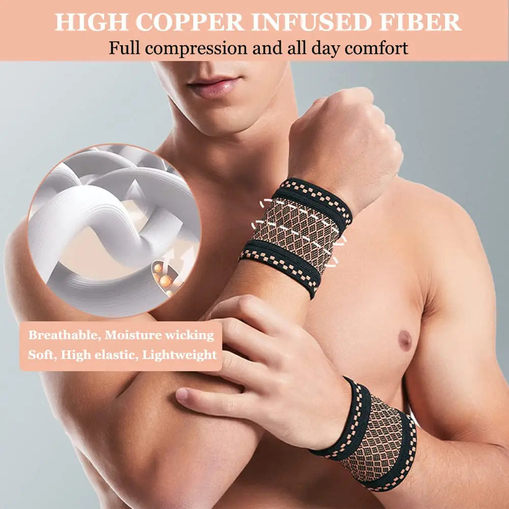 Copper Wrist Guard Professional Sports Fitness Wrist Brace Support Wrist