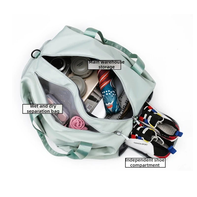 Women Gym Bag Sports Travel Dry Wet Bag Handbags Multifunction Swimming
