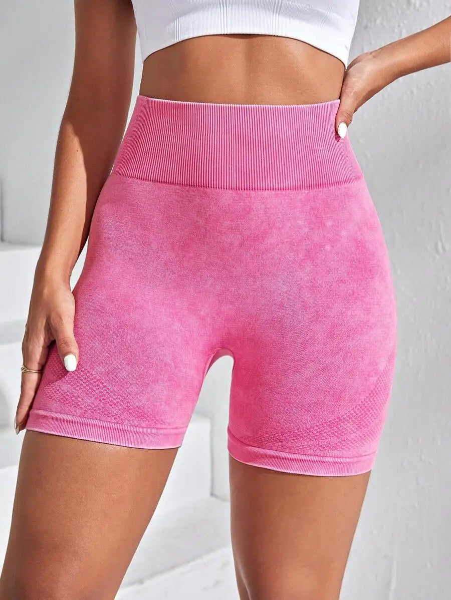 Powerista Vintage High-Waisted Slim Fit Sports Shorts With Distressed Lookbiker