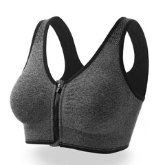 Front Zipper High Stretch Breathable Sports Bra Top Fitness Women Crop Bra