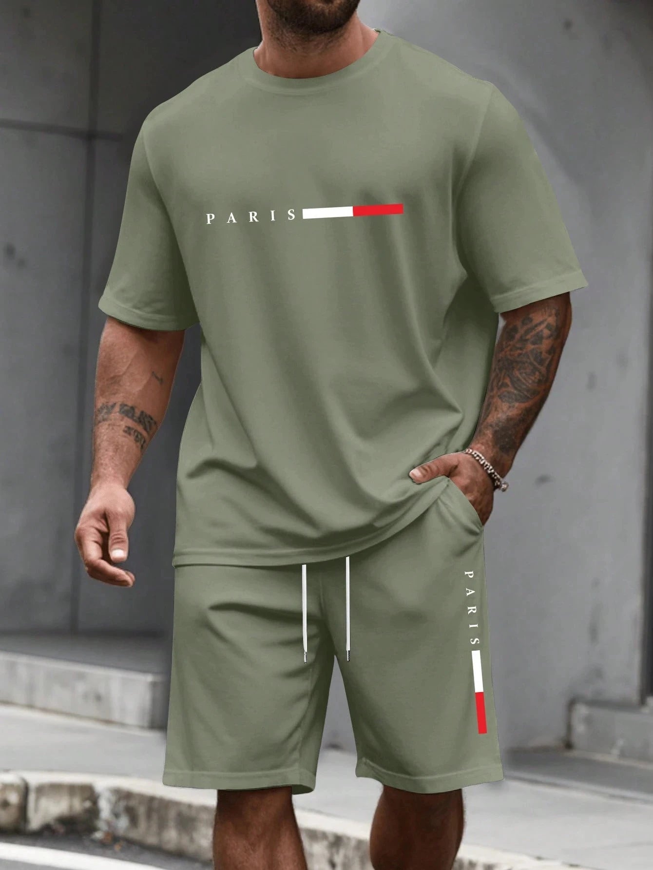 Men's Tracksuit 2 Piece O-neck Short Sleeve Shirt Shorts Set Men's Clothing