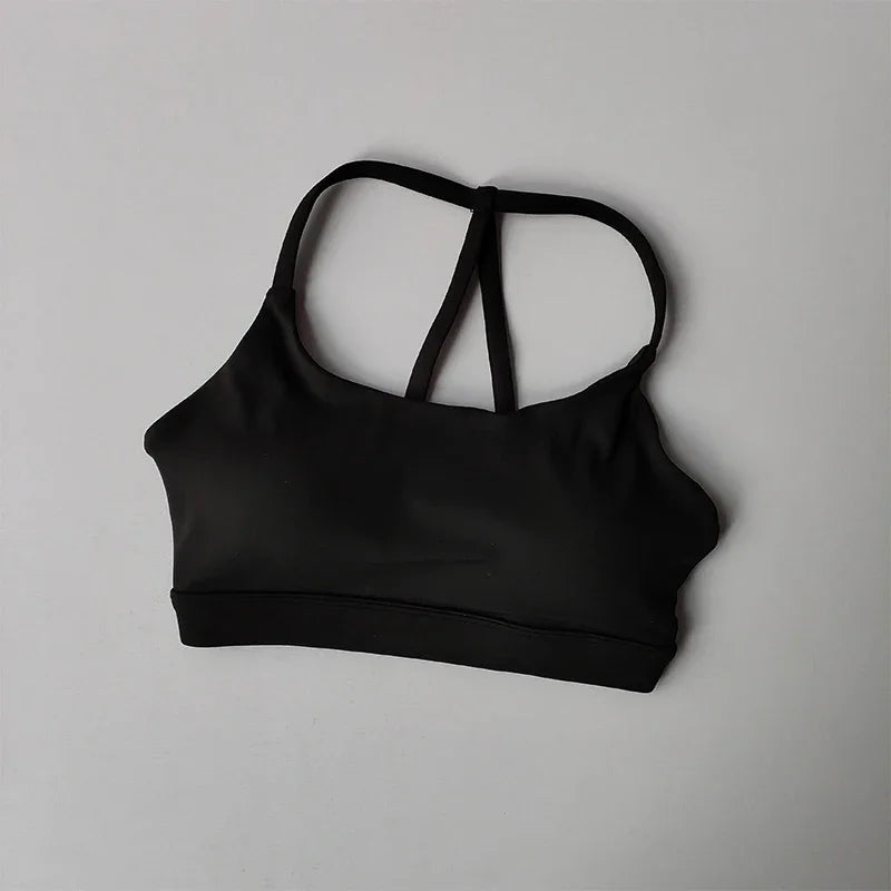 Women's Sexy Back Sports Bra Top Push-Up Yoga Underwear Fitness Crop Top Gym
