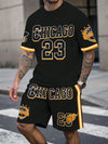 Men's Sports Short Sleeve Top Shorts Set Plus Size Breathable Basketball Sports