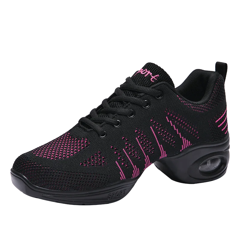 Women's Hollow Out Mesh Dance Shoes, Breathable Air Cushion Jazz Sneakers