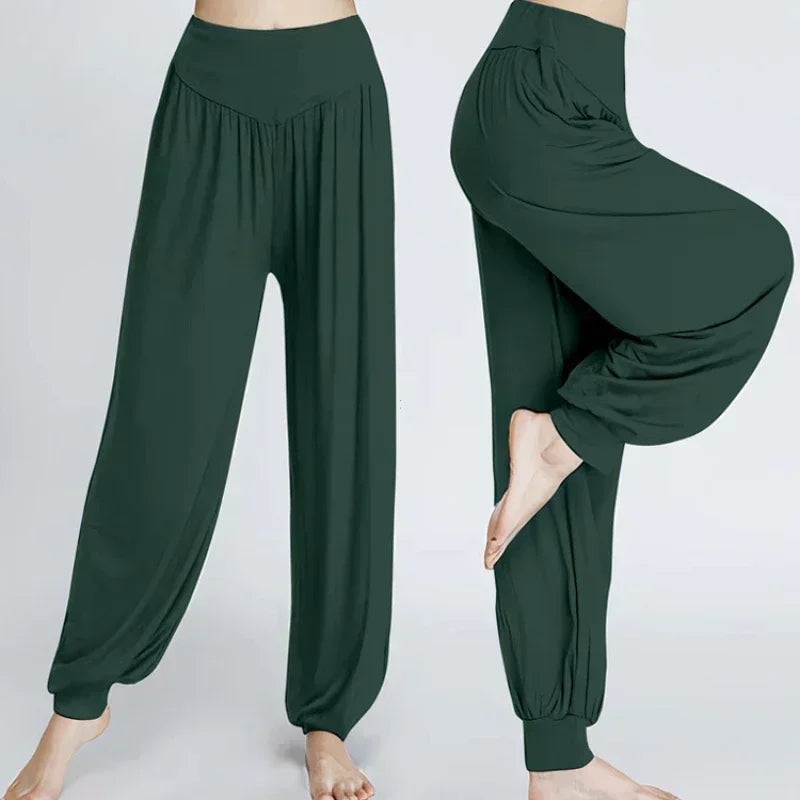 Women's Elastic Loose Casual Cotton Soft Yoga Sports Dance Pants Comfortable