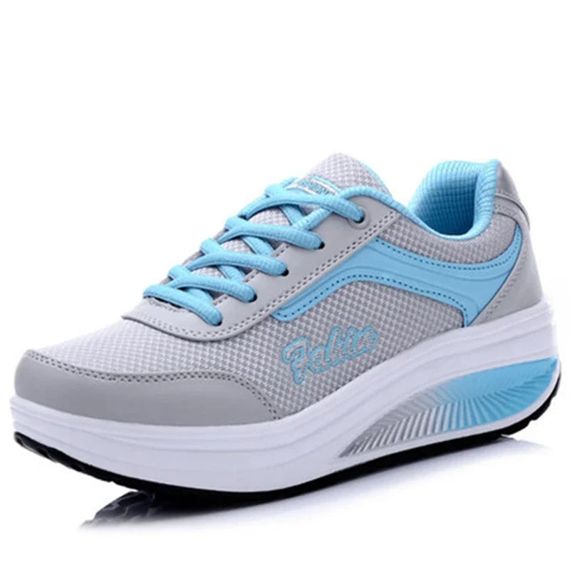Women Slimming Swing Sneakers Platform Wedge Toning Shoes Woman