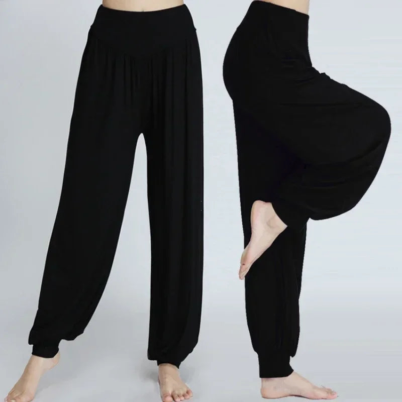 Women's Elastic Loose Casual Cotton Soft Yoga Sports Dance Pants Comfortable