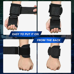 Weight Lifting Hook Grips With Wrist Wraps Hand-Bar Wrist Strap Gym Fitness Hook