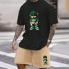 Bear Harajuku T-Shirt Men's Summer Loose Daily Couple Suit Outdoor Suit