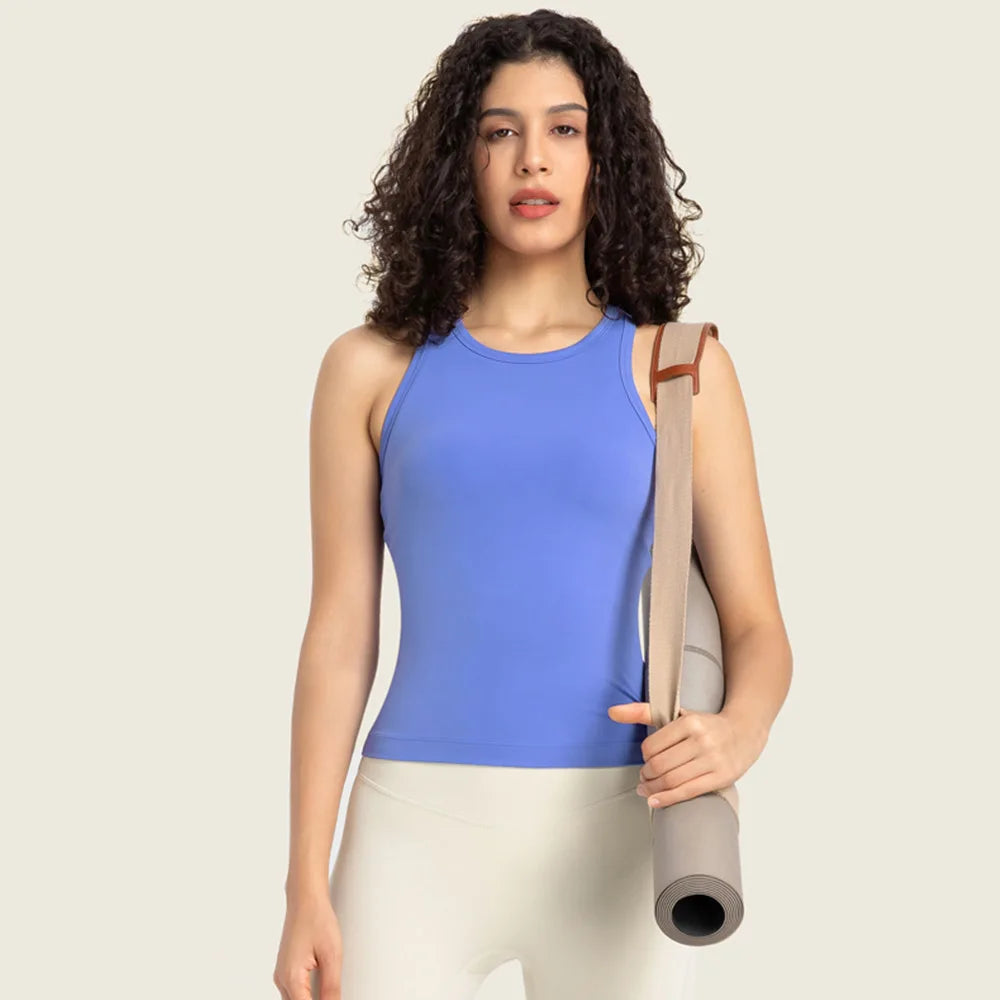 OHSUNNY Women Workout Tank Tops Sleeveless High Neck Racerback Summer