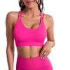 Women's Fitness Two-Piece Set - Seamless Cross Back Sports Tank Top