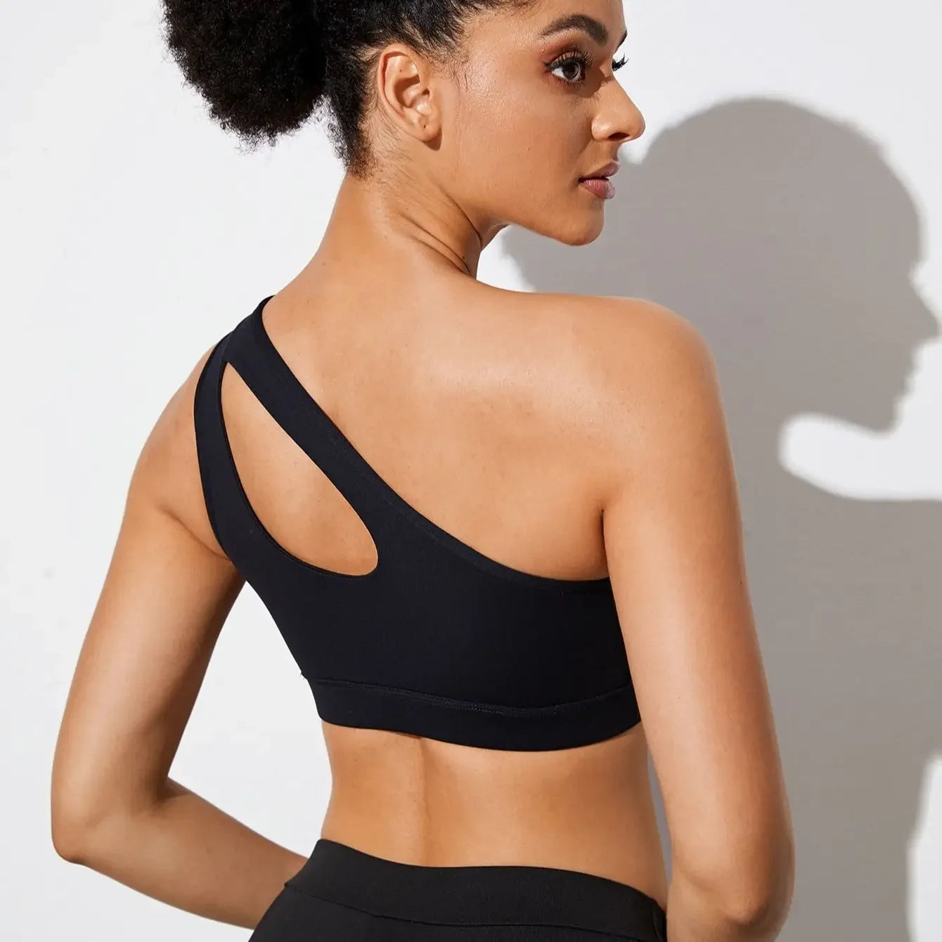 Women Sports Bra Push Up Fitness Bras One Shoulder Shockproof Yoga Bra Vest