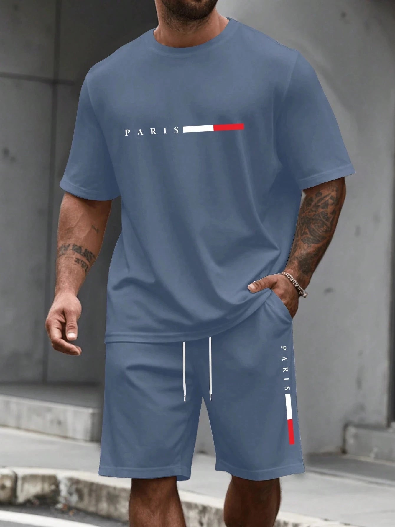 Men's Tracksuit 2 Piece O-neck Short Sleeve Shirt Shorts Set Men's Clothing