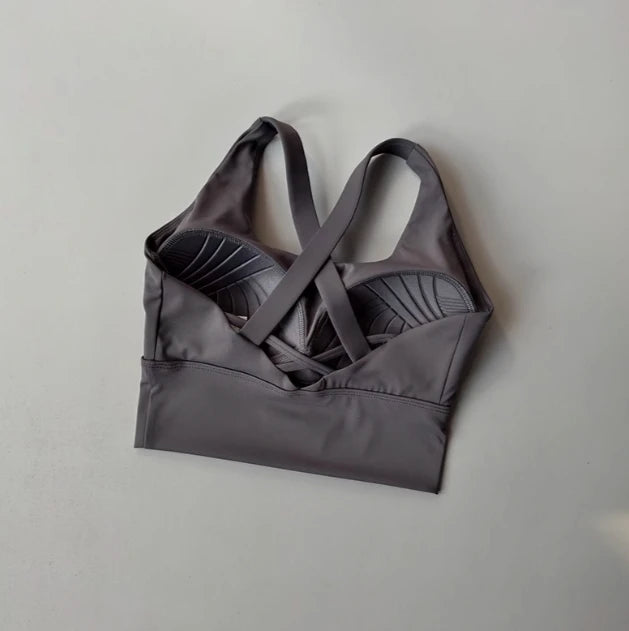 Women's Shock-Absorbing Yoga Sports Bra Summer Fitness Gathered Breasts