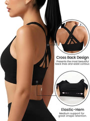 Sports Bra for Women, Criss Back Medium Support Workout Bras with Yoga Gym