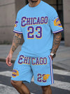 Men's Sports Short Sleeve Top Shorts Set Plus Size Breathable Basketball Sports