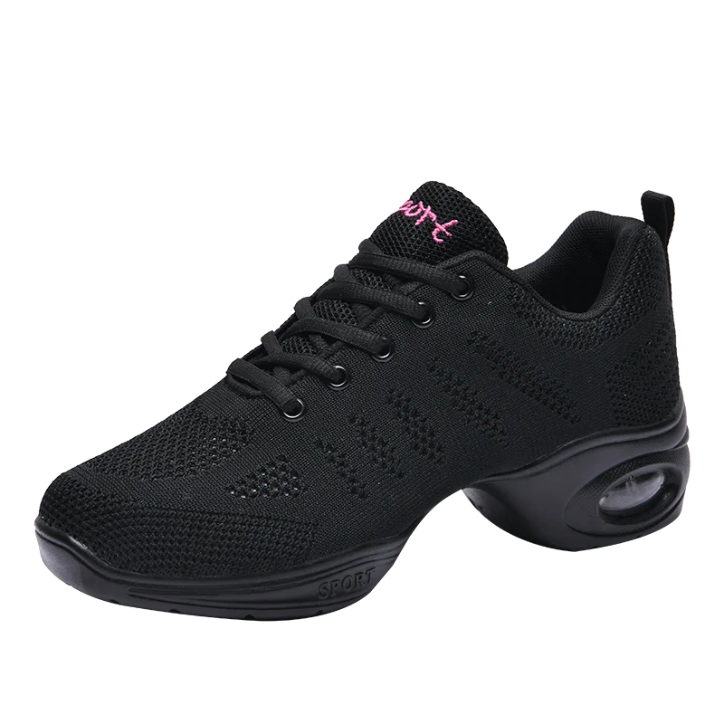 Women's Hollow Out Mesh Dance Shoes, Breathable Air Cushion Jazz Sneakers