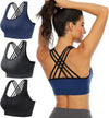 Women's Sports Bras Padded Sports Bra Supportive Strappy Criss Yoga Bra