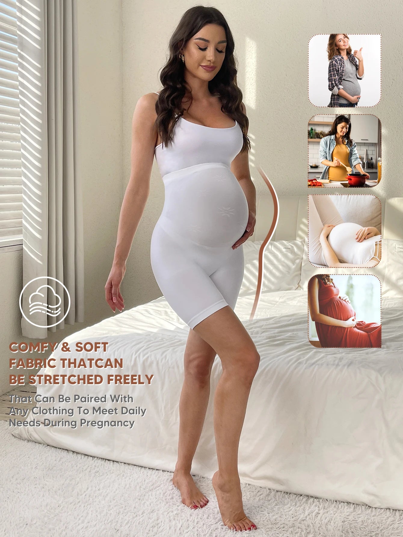 Maternity Seamless Underwear Over Bump Pregnancy Shorts